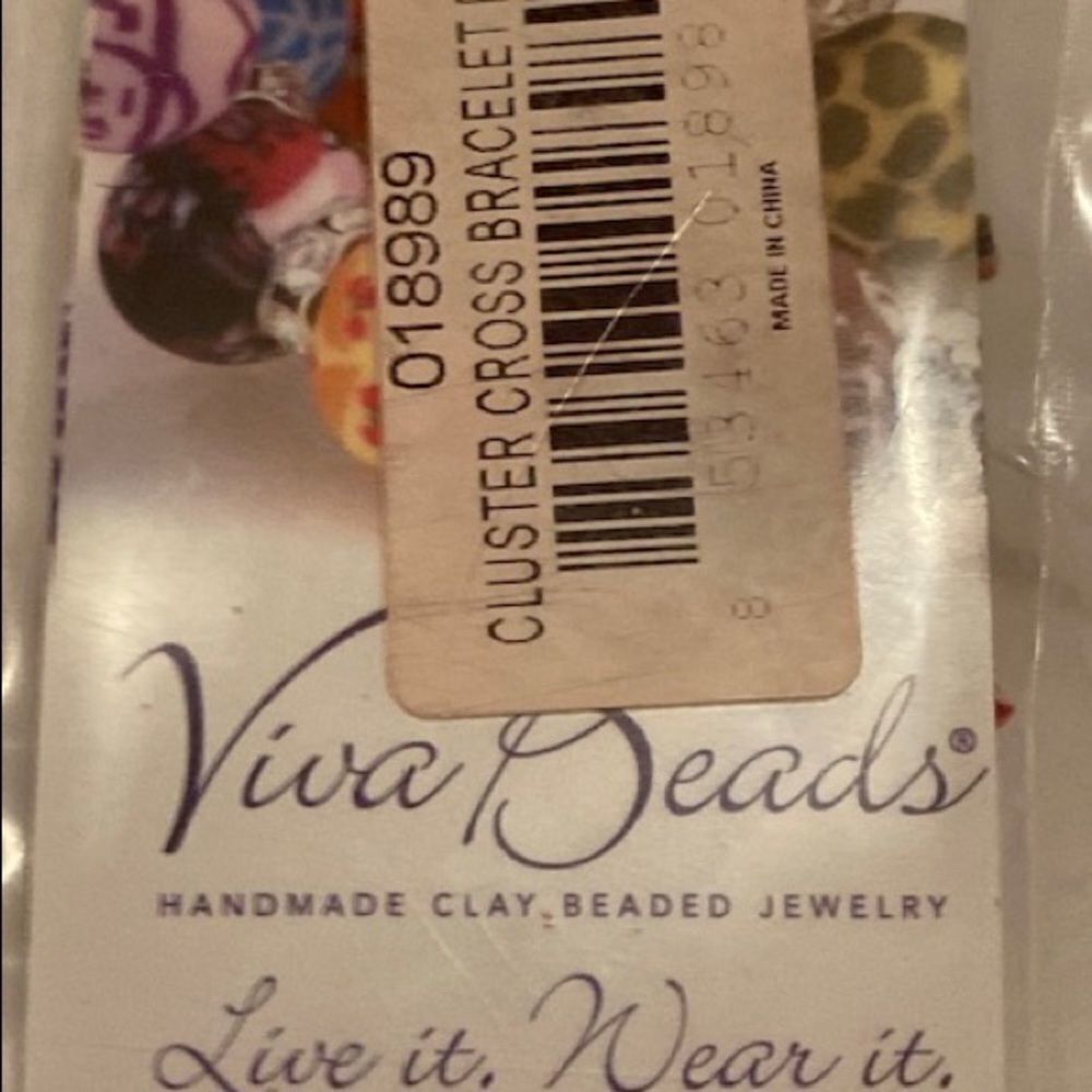NEW SEALED Lot of 2 Cluster Cross Bracelets by Viva Beads - Picture 3 of 9